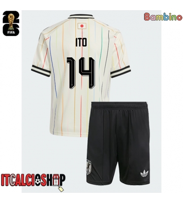 Giappone Junya Ito #14 Seconda Maglia Bambino Mondiali 2026 Manica Corta (+ Pantaloni corti)